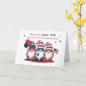 Eerste 4 juli in uw nieuwe huis Schattige Patriott Kaart (Gele Bloem)