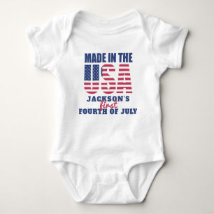 Eerste 4 juli Made in the USA Gepersonaliseerd Romper