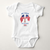 Eerste 4 juli van 4 juli Toddler Patriotic USA Fla Romper (Voorkant)