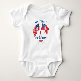 Eerste 4 juli van 4 juli Toddler Patriotic USA Fla Romper