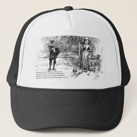 Eerste 4 Lijnen van Sonnet # 11 door Shakespeare Trucker Pet (Voorkant)