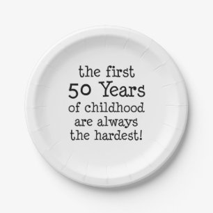 Eerste 50 jaar kindertijd papier Bord