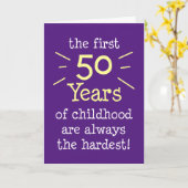 Eerste 50 jaar Wenskaart op kinderleeftijd Kaart (Gele Bloem)