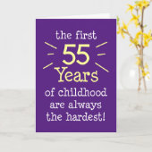 Eerste 55 jaar Wenskaart op kinderleeftijd Kaart (Gele Bloem)