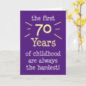 Eerste 70 jaar Wenskaart op kinderleeftijd Kaart (Gele Bloem)