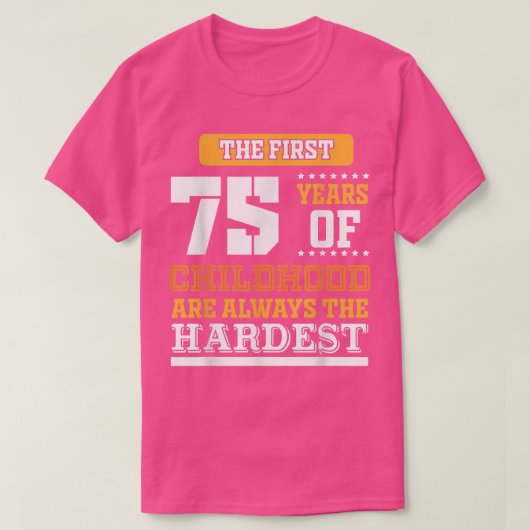 Eerste 75 jaar kindertijd t-shirt (Design voorkant)