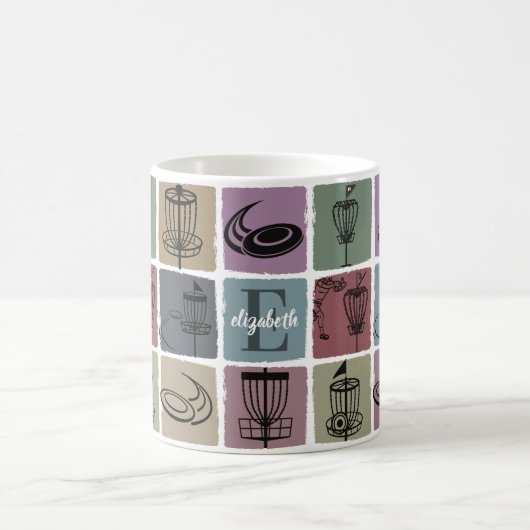 Eerste aangepaste discgolf-cadeau voor retro sport koffiemok (Center)