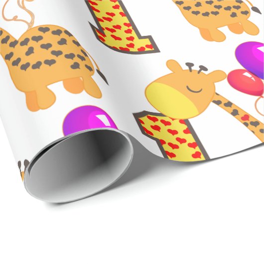 Eerste Aangepaste feestdag voor Giraffe Cadeaupapier (Rol Hoek)