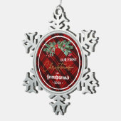 Eerste aangepaste merknaam van grootouder tin sneeuwvlok ornament (Rechts)