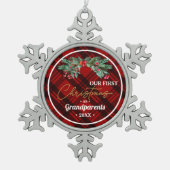 Eerste aangepaste merknaam van grootouder tin sneeuwvlok ornament (Voorkant)