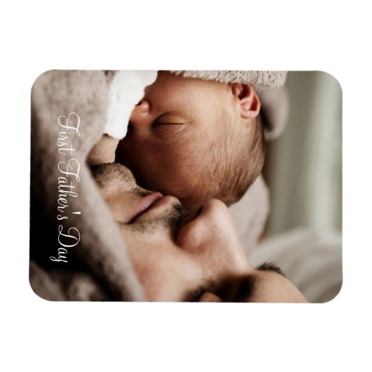 Eerste aangepaste Vaderdag foto Magneet (Horizontaal)