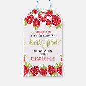 Eerste aardbei eerste aardbei 1e verjaardag Aangep Cadeaulabel (Voorkant)