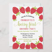 Eerste aardbei eerste aardbei 1e verjaardag Aangep Kaart (Voorkant)