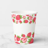 Eerste aardbei eerste aardbei 1e verjaardag Aangep Papieren Bekers (Achterkant)