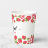 Eerste aardbei eerste aardbei 1e verjaardag Aangep Papieren Bekers (Links)