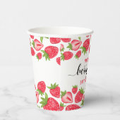 Eerste aardbei eerste aardbei 1e verjaardag Aangep Papieren Bekers (Rechts)