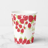 Eerste aardbei eerste aardbei 1e verjaardag Aangep Papieren Bekers (Rechts)