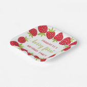 Eerste aardbei eerste aardbei 1e verjaardag Aangep Papieren Bordje (Gebogen)