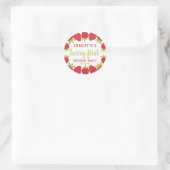 Eerste aardbei eerste aardbei 1e verjaardag Aangep Ronde Sticker (Tas)