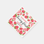 Eerste aardbei eerste aardbei 1e verjaardag Aangep Servet (Hoek)