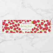 Eerste aardbei eerste aardbei 1e verjaardag Aangep Waterfles Etiket (Enkel label)