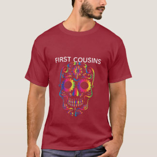 EERSTE ACHTERNEVEN-MONSTERGEZICHT DONKER T-SHIRT