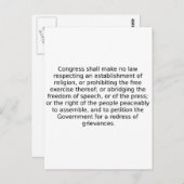 Eerste amendement briefkaart (Voorkant / Achterkant)