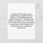 Eerste amendement briefkaart (Voorkant)