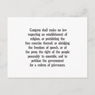 Eerste amendement briefkaart
