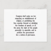 Eerste amendement briefkaart (Voorkant)