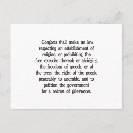 Eerste amendement briefkaart (Voorkant)