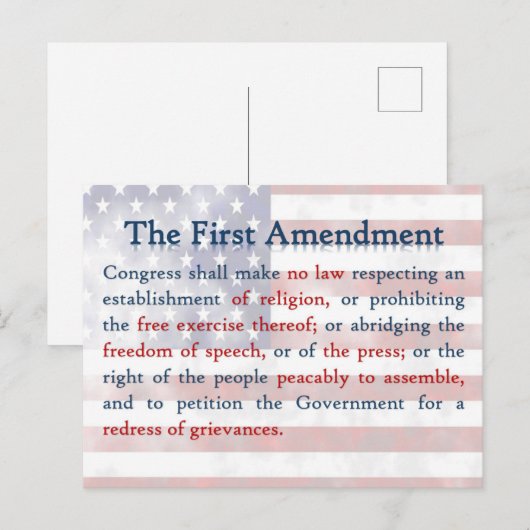 Eerste amendement briefkaart (Voorkant / Achterkant)