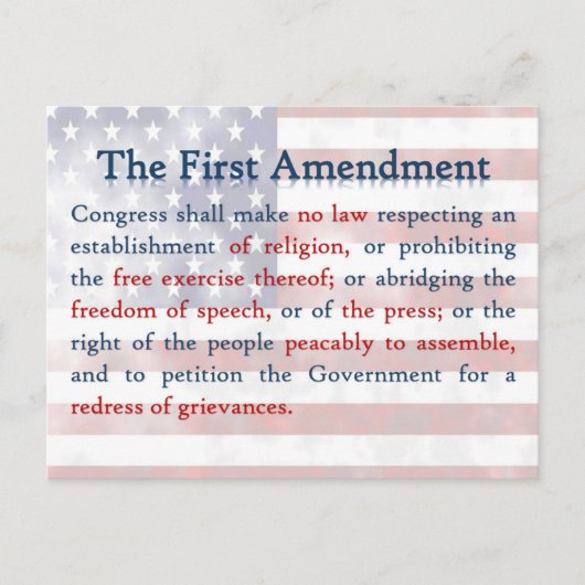 Eerste amendement briefkaart (Voorkant)