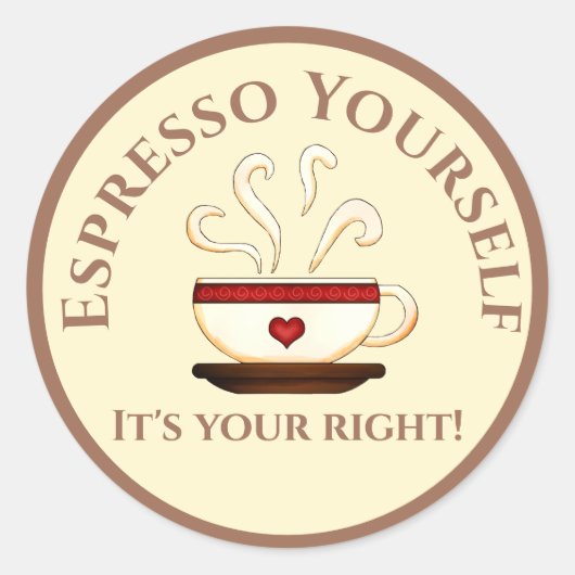 Eerste amendement: Espresso uzelf Ronde Sticker (Voorkant)