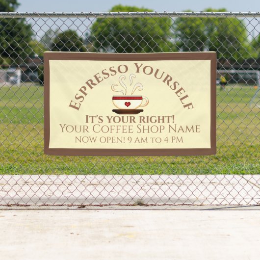 Eerste amendement: Espresso Yourself Spandoek (Insitu)