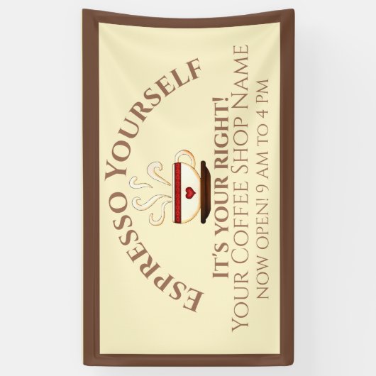 Eerste amendement: Espresso Yourself Spandoek (Verticaal)