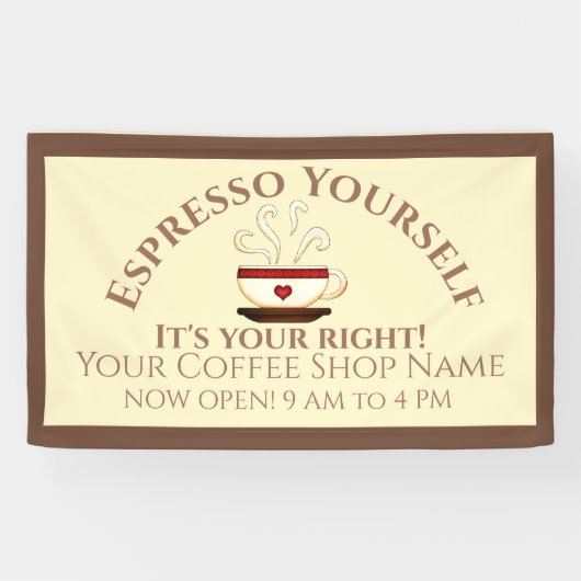 Eerste amendement: Espresso Yourself Spandoek (Horizontaal)
