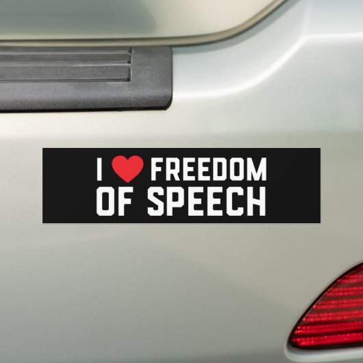 Eerste amendement Ik hou van de vrijheid van menin Bumpersticker (Op auto)