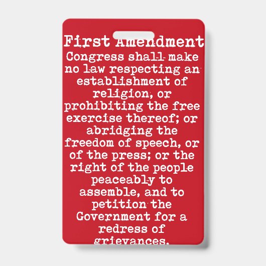 Eerste amendement Pers Pas Badge (Voorkant)