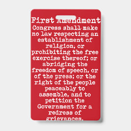 Eerste amendement Pers Pas Badge