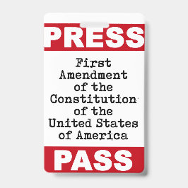 Eerste amendement Pers Pas Badge