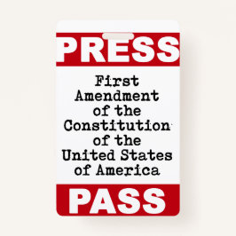 Eerste amendement Pers Pas Badge