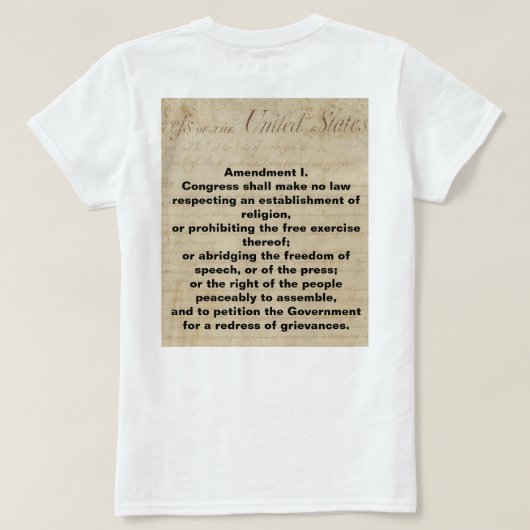 Eerste amendement protesteert tegen mijn eigen tij t-shirt (Design achterkant)