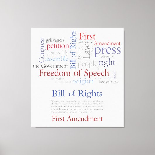 Eerste amendement Rechten - vrijheid van meningsui Canvas Afdruk (Voorkant)