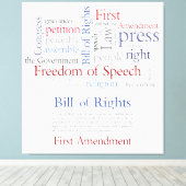 Eerste amendement Rechten - vrijheid van meningsui Canvas Afdruk (Insitu (Houten vloer))