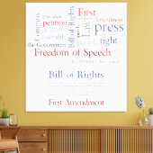 Eerste amendement Rechten - vrijheid van meningsui Canvas Afdruk (Insitu (Woonkamer))