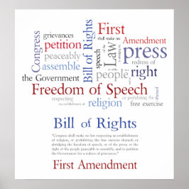 Eerste amendement Rechten - vrijheid van meningsui Poster