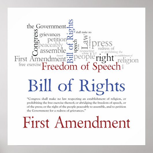 Eerste amendement Rechten - vrijheid van meningsui Poster (Voorkant)