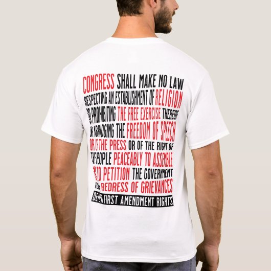Eerste Amendement Rechten Vrijheid van meningsuiti T-shirt (Achterkant)
