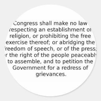 Eerste amendement ronde sticker